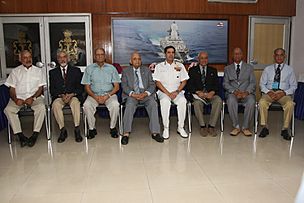 Former Indian Navy chiefs with Admiral Robin K. Dhowan at the Conclave of Chiefs 2015