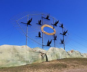 Geese in Flight sculpture