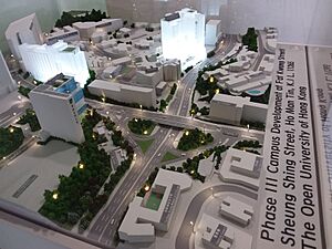 HK 何文田 Ho Man Tin 香港公開大學 OUHK Jockey Club Campus building models n sign 忠孝街 Chung Hau Street Sept 2019 SSG 04