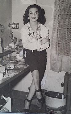Hilda Simms, backstage after a broadway show