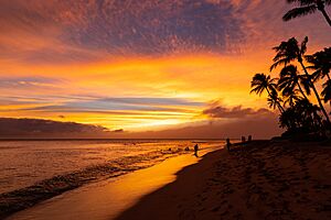 Kaanapali beach sunset on Maui Hawaii (45015472644)