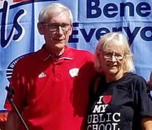 Kathy Evers with Tony Evers