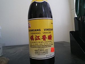 Label of a bottle of Chinkiang vinegar