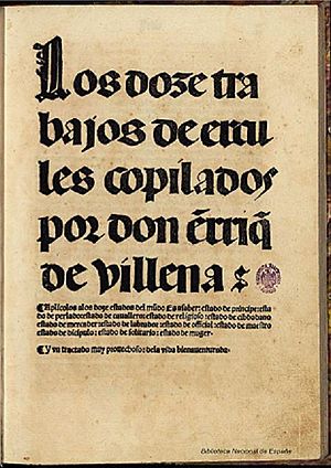 Los doce trabajos de Hércules 1499 Enrique de Villena