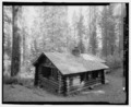 MERCED GROVE RANGER STATION ON COULTERVILLE ROAD. LOOKING ESE. GIS- NO READING AVAILABLE - Coulterville Road, Between Foresta and All-Weather Highway, Yosemite Village, Mariposa HAER CAL,22-YOSEM,28-4