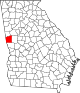 State map highlighting Troup County