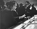 Maurice Yaméogo viewing the United States Constitution
