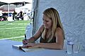 Melissa d'Arabian signing in the Cooking Stage area