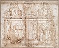 Michelangelo Second design for wall tomb for Julius II