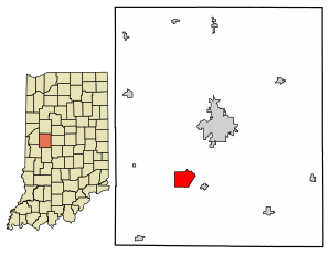 Location of Lake Holiday in Montgomery County, Indiana.