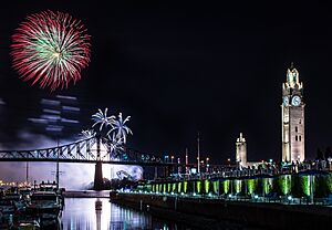 Montreal Clock Tower, Fireworks