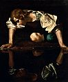 Narcissus-Caravaggio (1594-96) edited