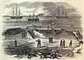 Newport News Battery before the fight - Harper's Weekly 1862