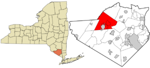 Location in Orange County and the state of New York