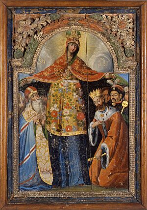 Pokrova (Intercession of the Holy Virgin) with the Portrait of Hetman Bohdan Khmelnytsky. Kyiv Region
