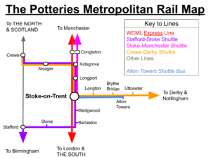 Potteries Rail Map