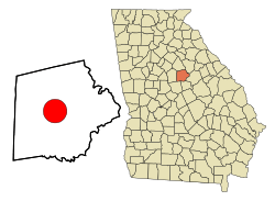 Location in Putnam County and the state of Georgia