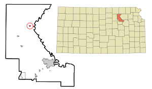 Location within Riley County and Kansas