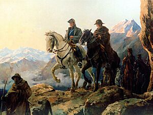 San Martin cruzando los Andes
