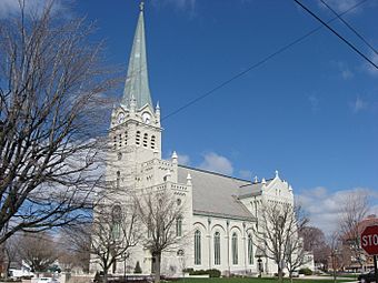 St. John's Catholic Church in Delphos, southern side and front.jpg