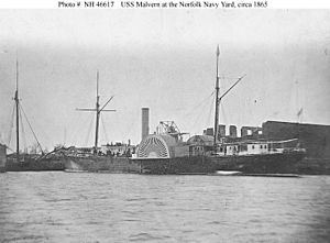 USS Malvern at the Norfolk Navy Yard in 1865
