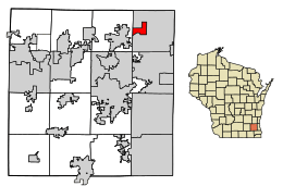 Location of Lannon in Waukesha County, Wisconsin.
