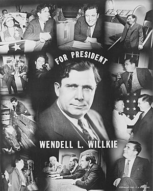 Wendell Willkie presidential campaign poster 1940