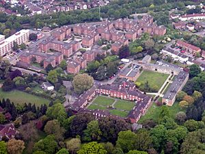 Wessex Lane Halls from Skybus