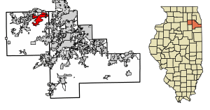 Location of Oswego in Kendall and Will Counties, Illinois
