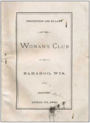 Woman's Club of Baraboo Wisconsin, 1880