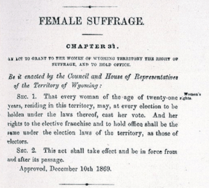 Wyoming women's suffrage bill