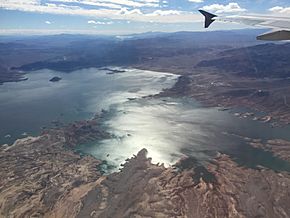 2015-11-03 11 08 37 View south across Las Vegas Bay on Lake Mead, Nevada from an airplane.jpg