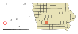 Adair County Iowa Incorporated and Unincorporated areas Bridgewater Highlighted.svg