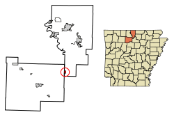 Location of Big Flat in Baxter and Searcy Counties, Arkansas.