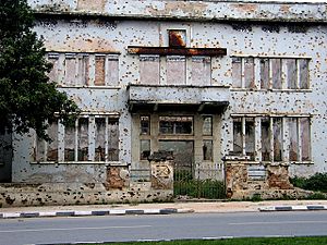 Building with Bullet-holes in Huambo, Angola