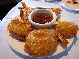 Coconut shrimp with a sweet chili sauce