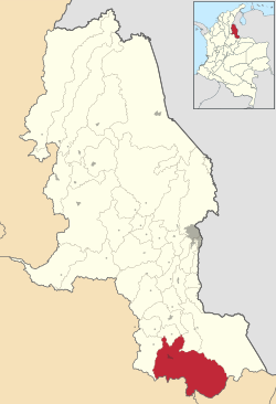 Location of the municipality and town of Chitagá in the Norte de Santander Department of Colombia.
