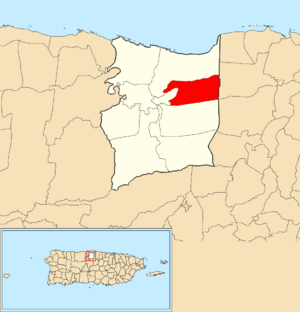 Location of Coto Norte within the municipality of Manatí shown in red