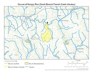 Course of Hungry Run (South Branch French Creek tributary)