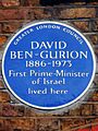 DAVID BEN-GURION 1886-1973 First Prime-Minister of Israel lived here