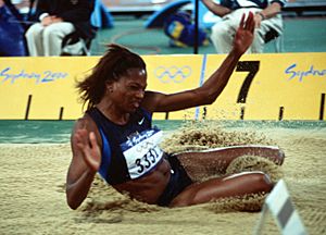 Dawn Burrell at the 2000 Olympic games in Sydney