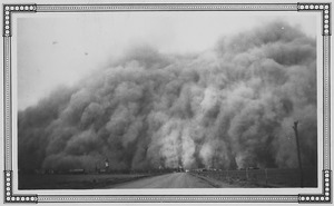 Dust Storms, "Kodak view of a dusk storm Baca Co., Colorado, Easter Sunday 1935", Photo by N.R. Stone - NARA - 195659