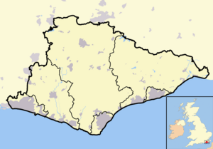 East Sussex outline map with UK