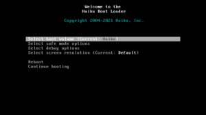 Haiku Boot Loader screenshot