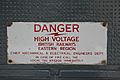 High voltage warning sign - British Railways Eastern Region
