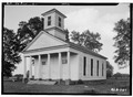 Historic American Buildings Survey Alex Bush, Photographer, April 13, 1937 FRONT (WEST) AND SOUTH ELEVATION - Pickensville Methodist Church, Ferguson Street and Chopitoolas HABS ALA,54-PICK,5-1