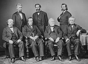 Impeachment Committee, Hon. George S. Boutwell, Mass., Gen. John A. Logan, Hon. Thomas Williams, Pa., Hon. James F.... - NARA - 528423 (1)