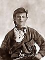 Jesse James (approx. 16 yrs. of age). Missouri bushwhacker riding with Bloody Bill Anderson