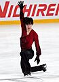 Jin Boyang during the free skate at the 2024 Grand Prix de France