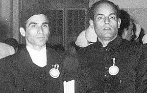 Madhav Prasad Ghimire with Laxmi Prasad Devkota